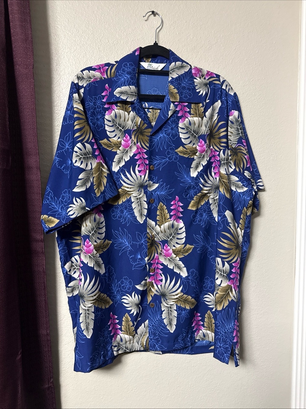 #847 Alvish Vibrant Hawaiian Print Short Sleeve Shirt Size Extra Large